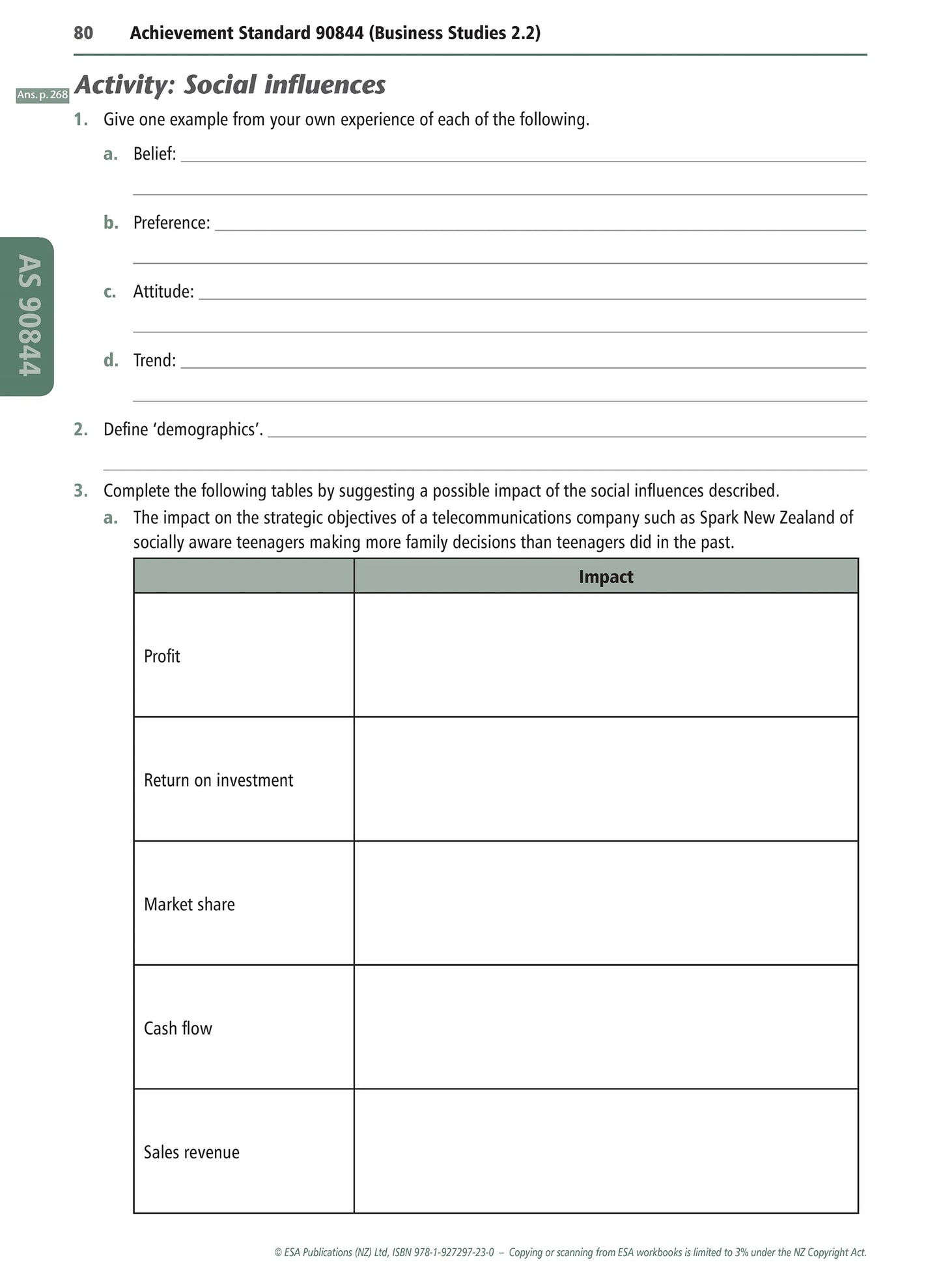 Learnwell Level 2 Business Studies Learning Workbook – NCEA