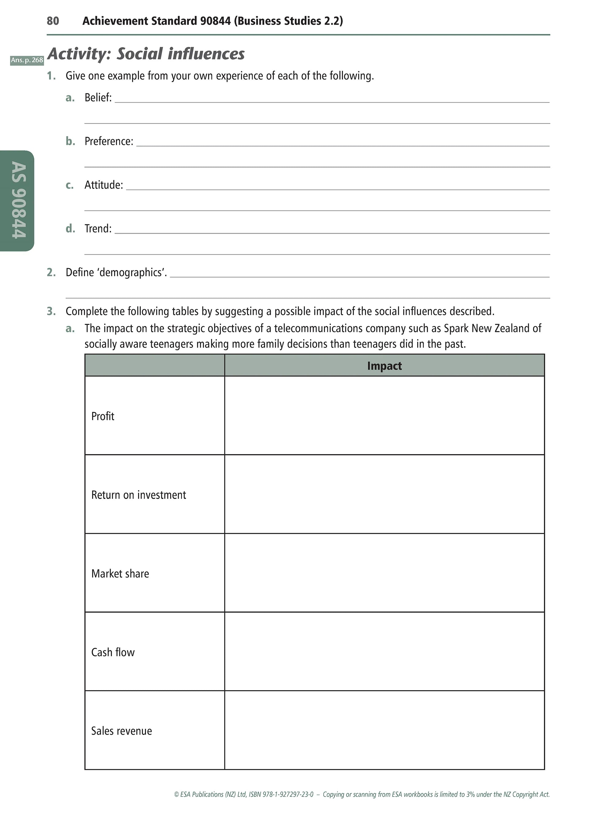 Learnwell Level 2 Business Studies Learning Workbook – NCEA