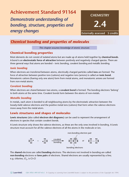 Learnwell Level 2 Chemistry AME Workbook | NCEA Level 2 Study Guide NZ
