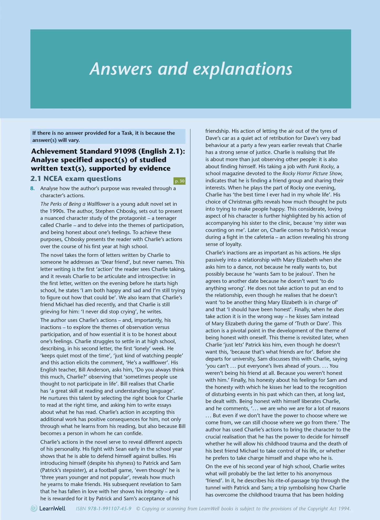 Learnwell Level 2 English AME Workbook - NCEA Level 2 Study Guide NZ