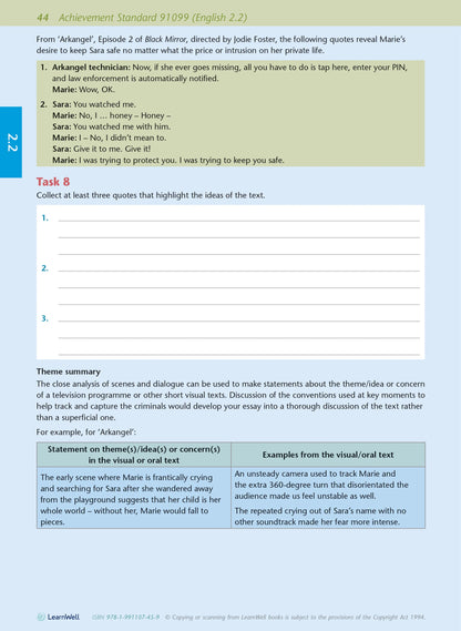 Learnwell Level 2 English AME Workbook - NCEA Level 2 Study Guide NZ