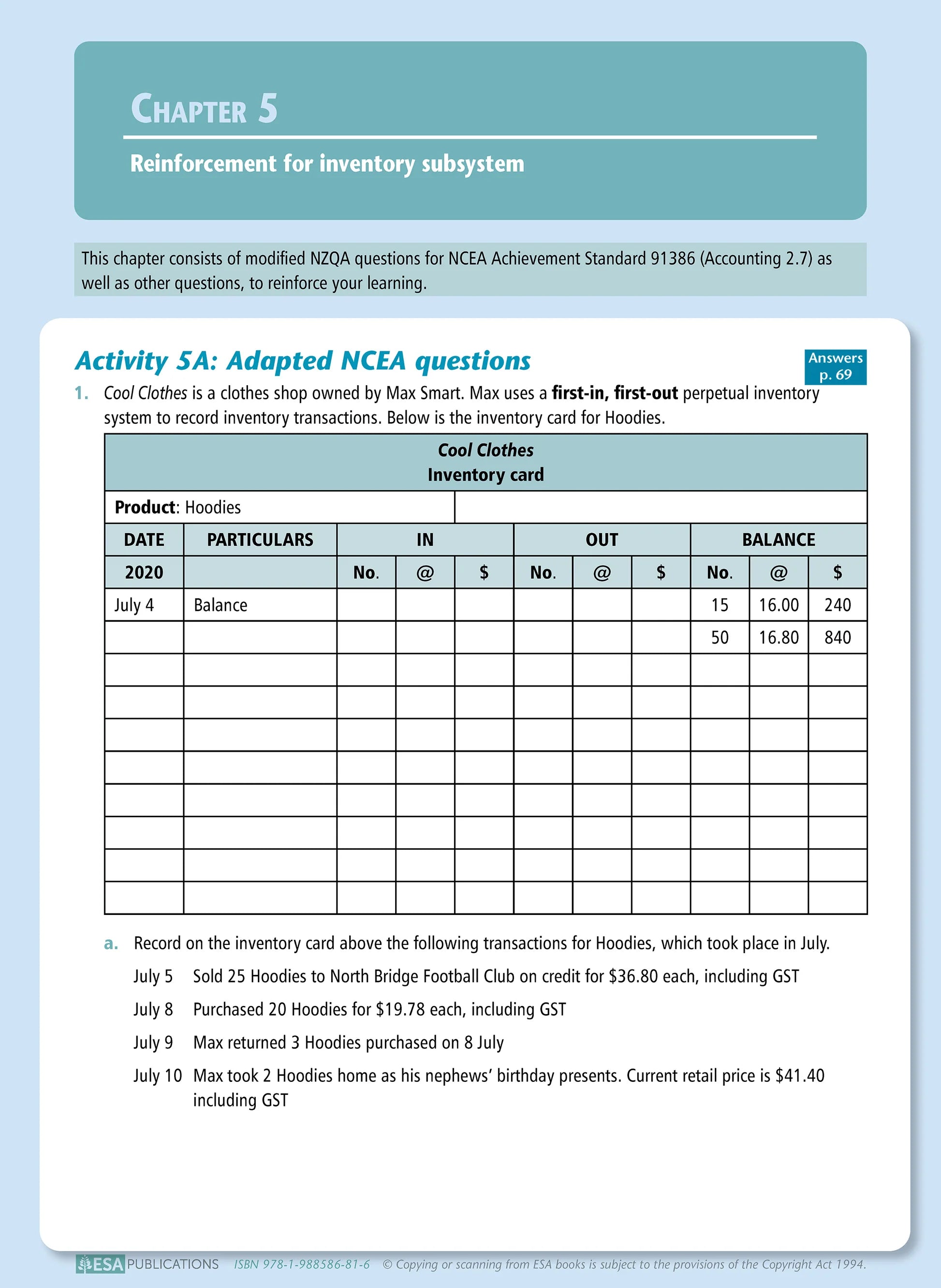 Learnwell Level 2 Inventory Subsystems 2.7 Workbook | NCEA