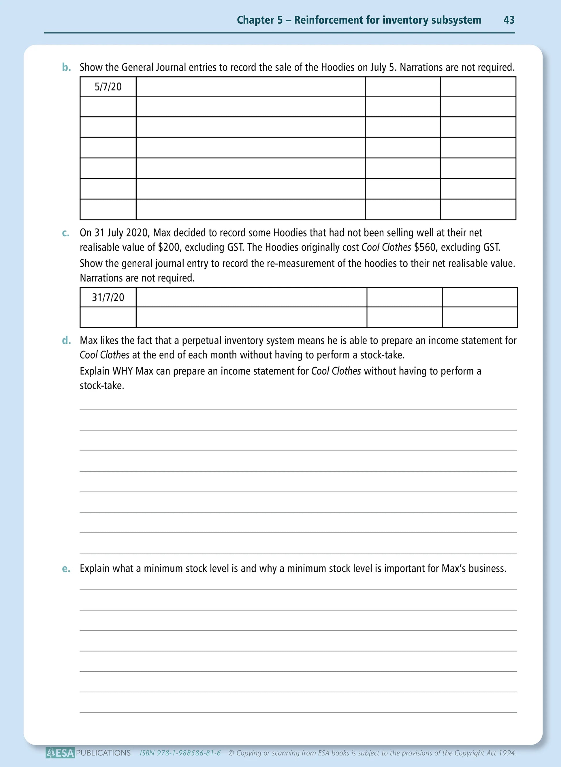 Learnwell Level 2 Inventory Subsystems 2.7 Workbook | NCEA