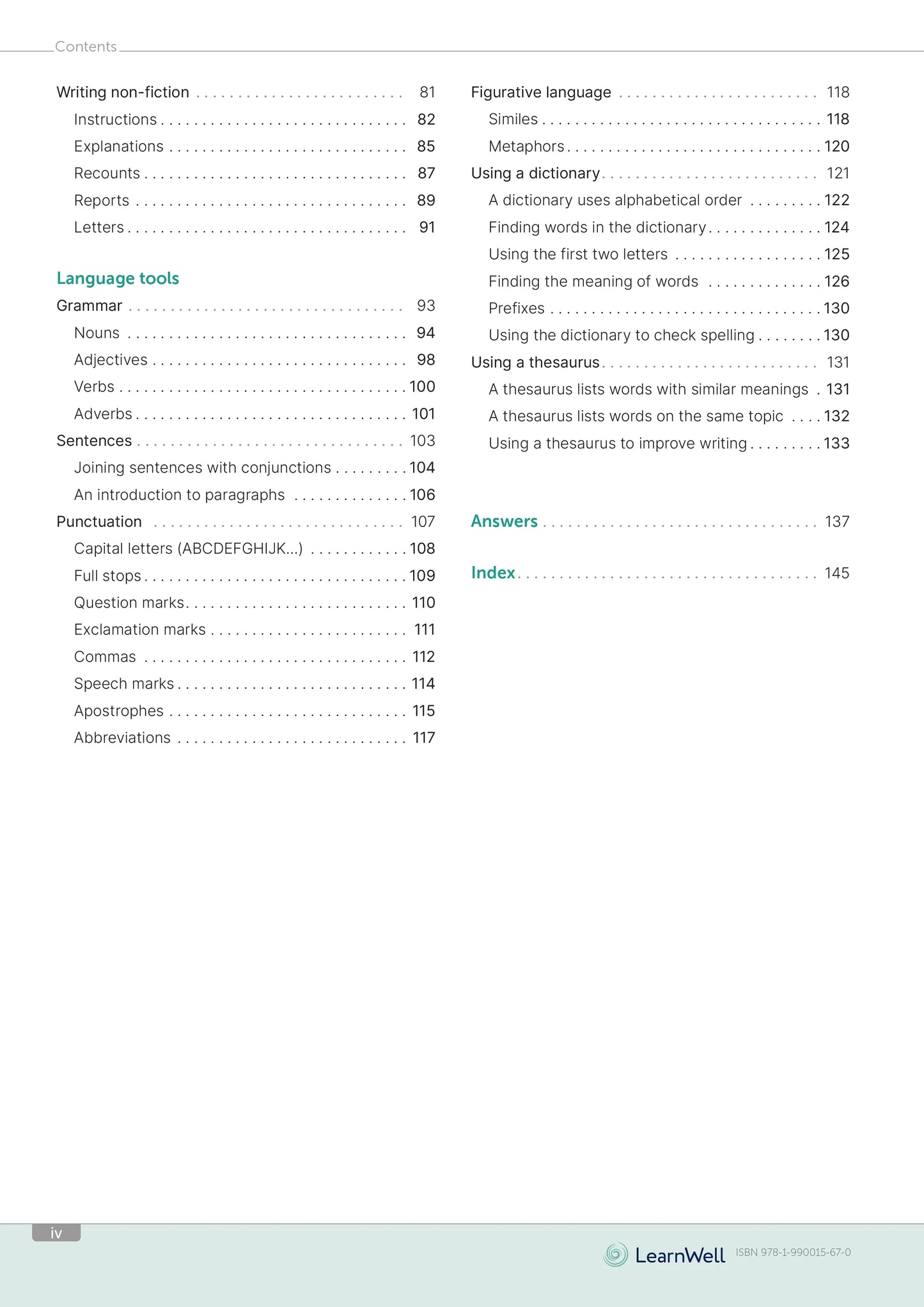 Learnwell Year 5 English Start Right Workbook