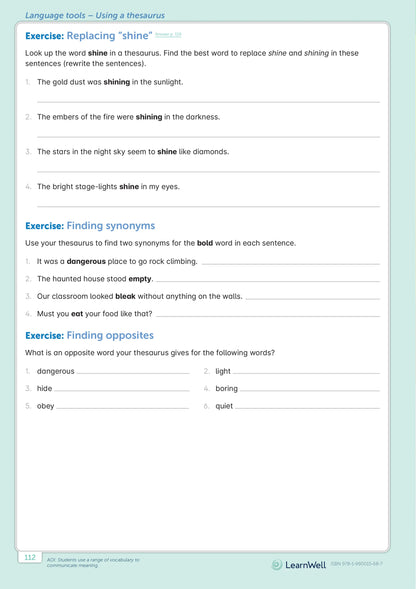 Learnwell Year 6 English Start Right Workbook Raymond Huber
