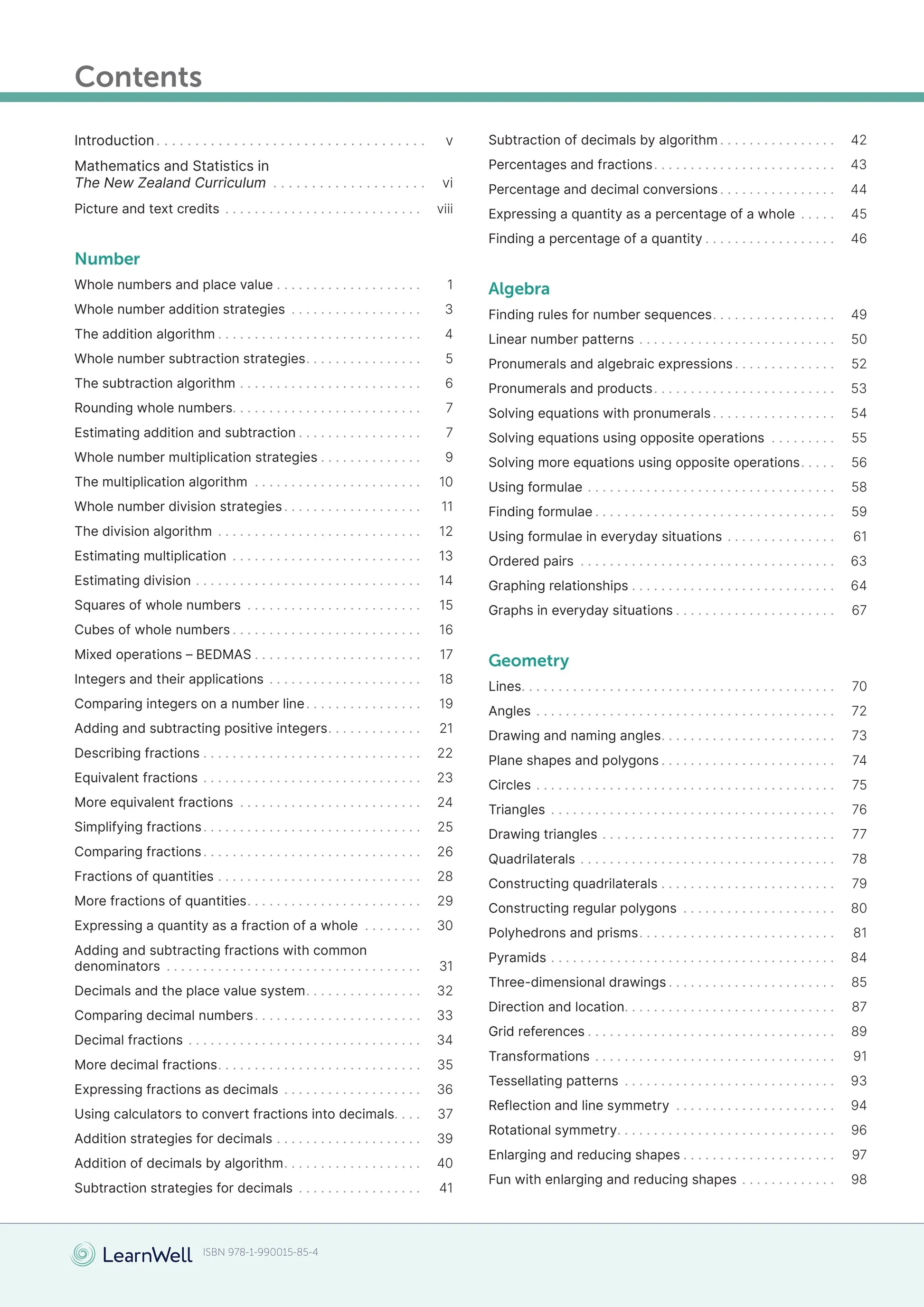 Learnwell Year 7 Mathematics Start Right Workbook