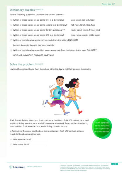 Learnwell Year 8 Logic and Problem Solving Start Right Workbook