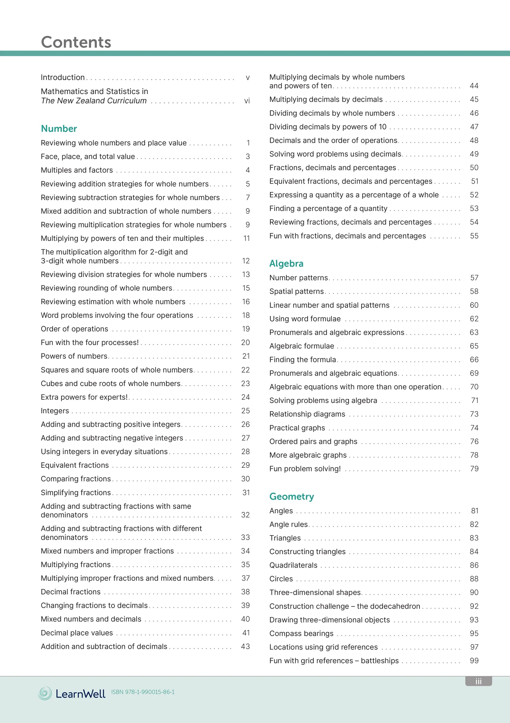 Learnwell Year 8 Mathematics Start Right Workbook