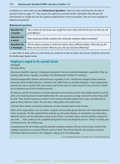 Learnwell Level 1 Business Studies Learning Workbook for NCEA Level 1 students by Jennie England