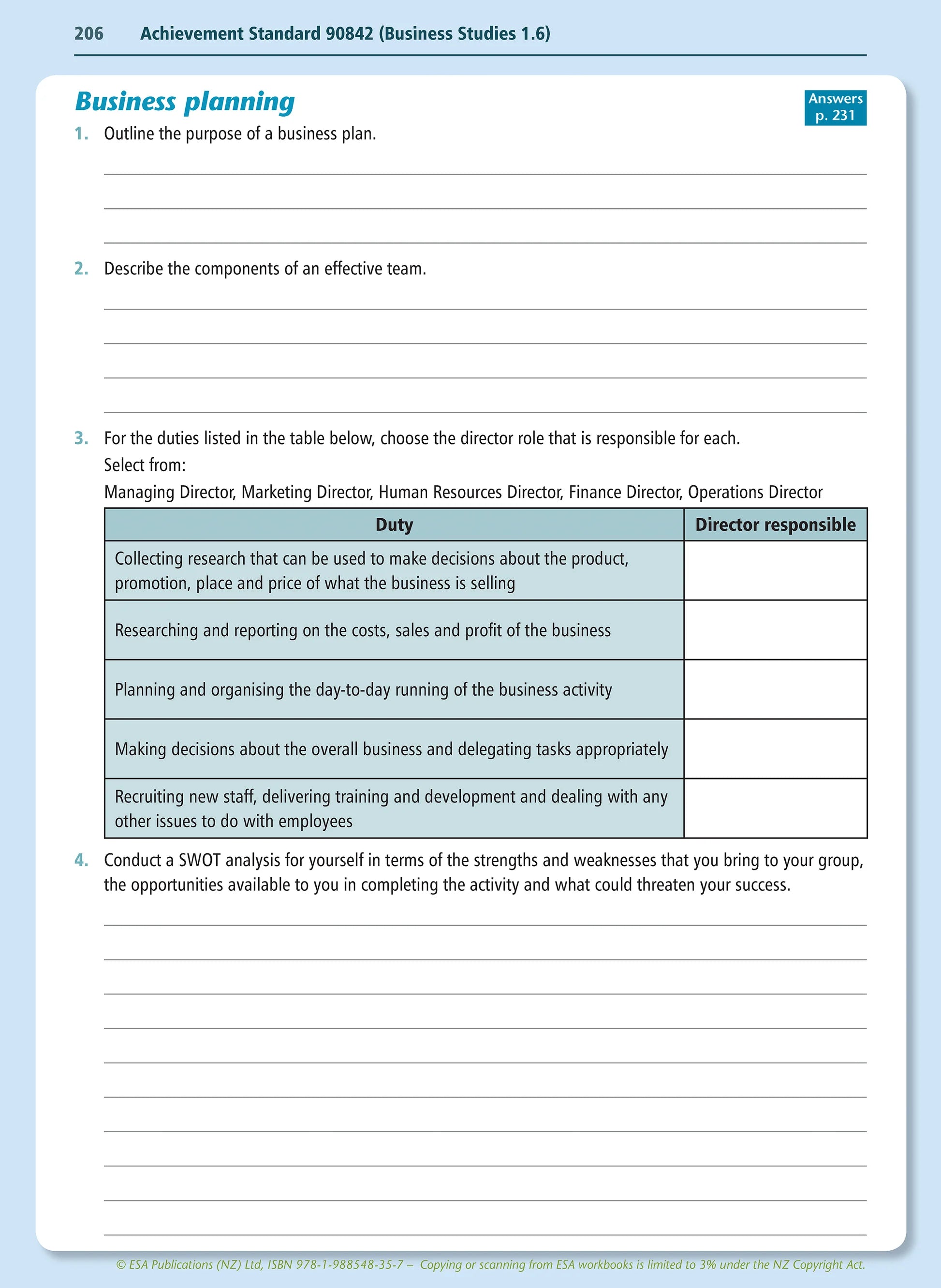 Learnwell Level 1 Business Studies Learning Workbook for NCEA Level 1 students by Jennie England