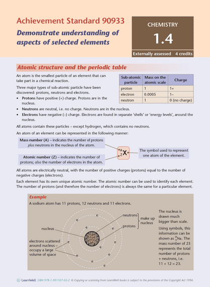 Learnwell Level 1 Chemistry AME Workbook – NCEA Study Guide NZ
