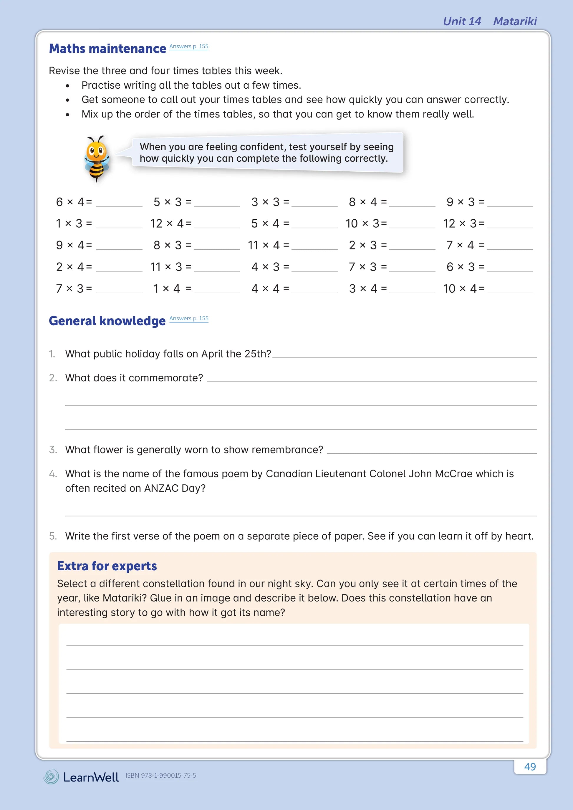 Learnwell Year 5 Homework Start Right Workbook