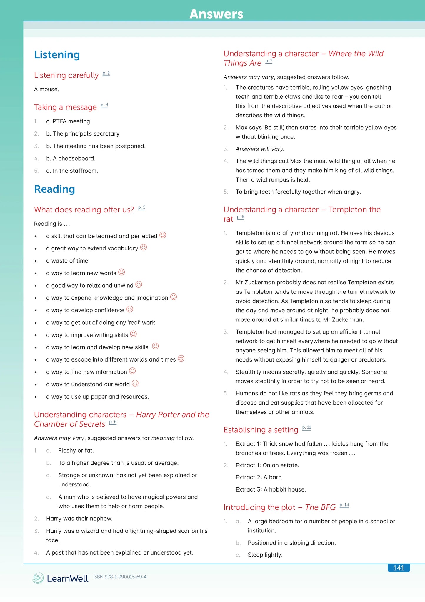 Learnwell Year 7 English Start Right Workbook