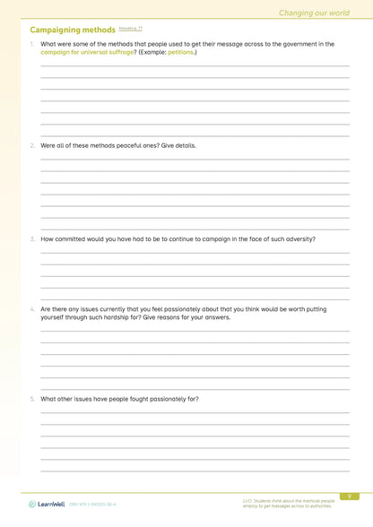 Learnwell Year 7 Social Studies Start Right Workbook