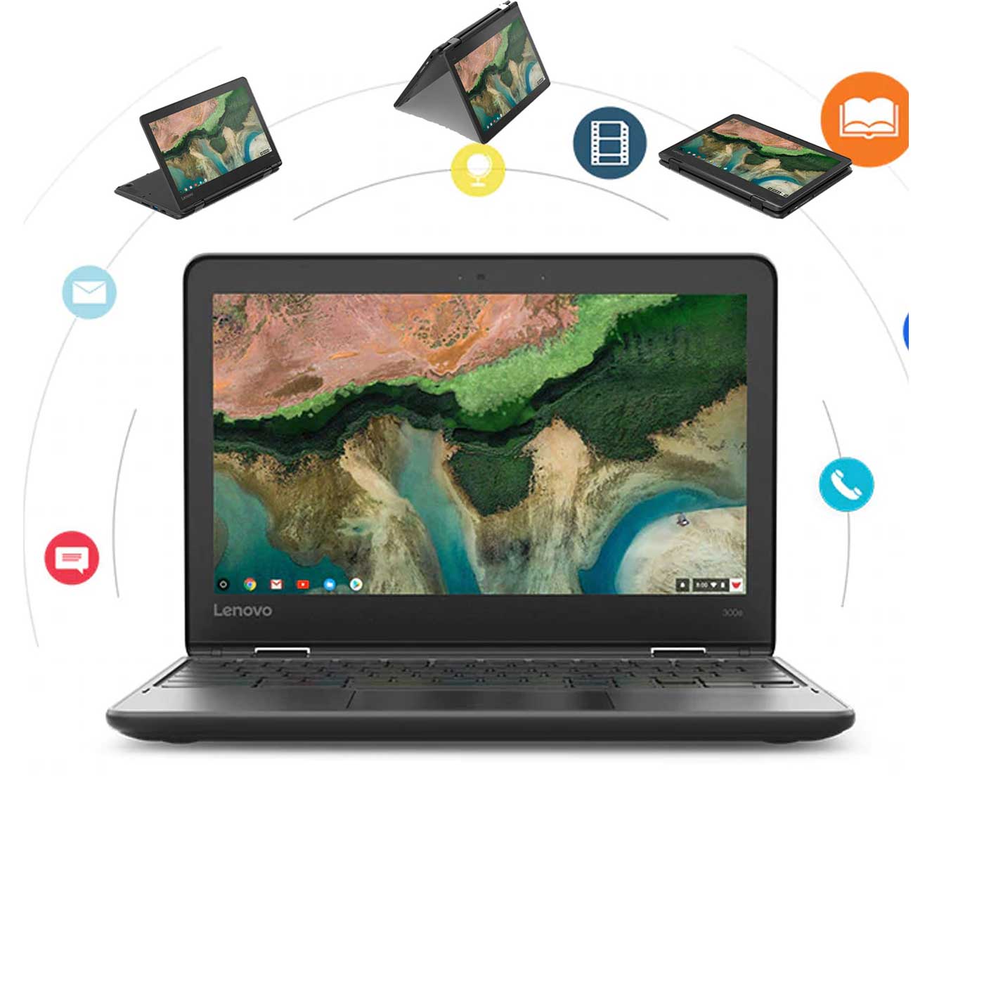 Lenovo Rugged Chromebook Flip 2 in 1 11.6" HD Touchscreen 4GB 32GB BYOD