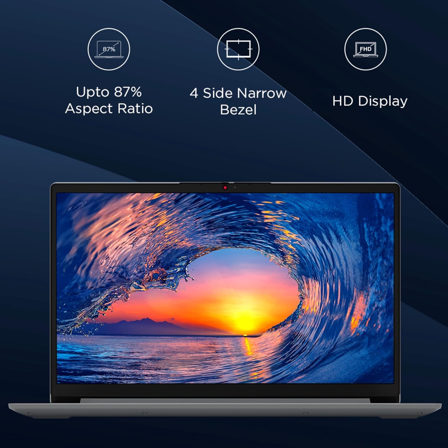 Lenovo Laptop 15.6" Full-HD Screen Intel Celeron 4500 8GB 256GB Win 11 Wi-Fi 6 Dolby Audio™ Speakers