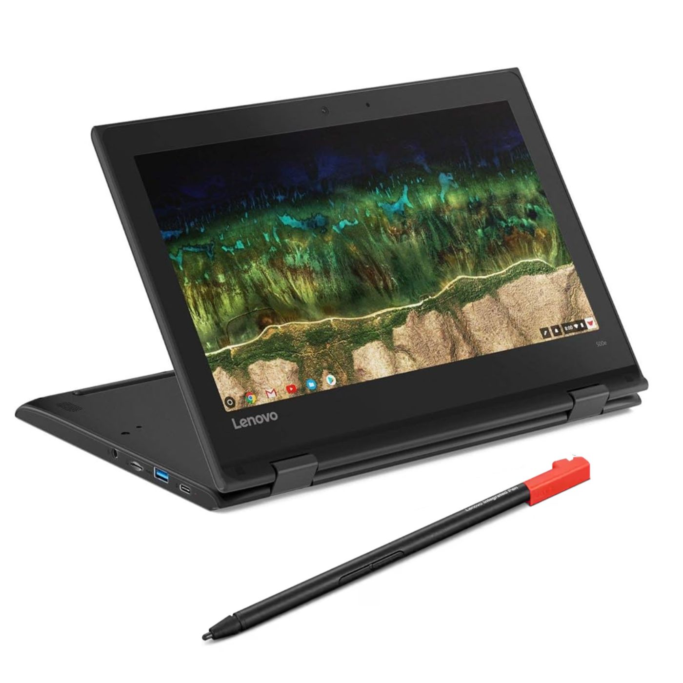 Lenovo Chromebook Gen-3 11.6" HD Touch Screen Flip – Intel N5100, 4GB RAM, 64GB eMMC, ChromeOS, with Stylus Pen