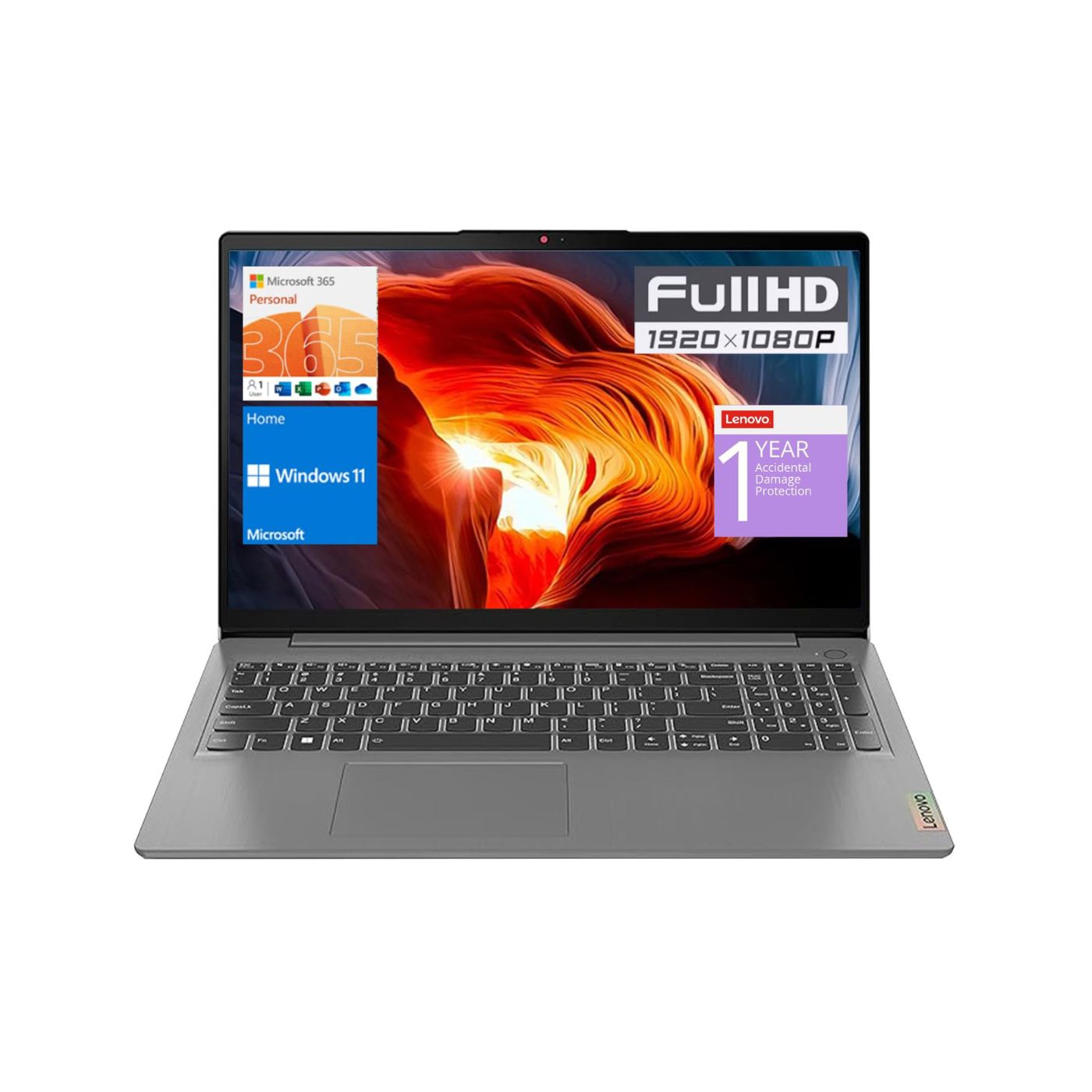 Lenovo Laptop 15.6" Ultra High-Definition – Celeron N4500 8GB 256GB Cloud Grey