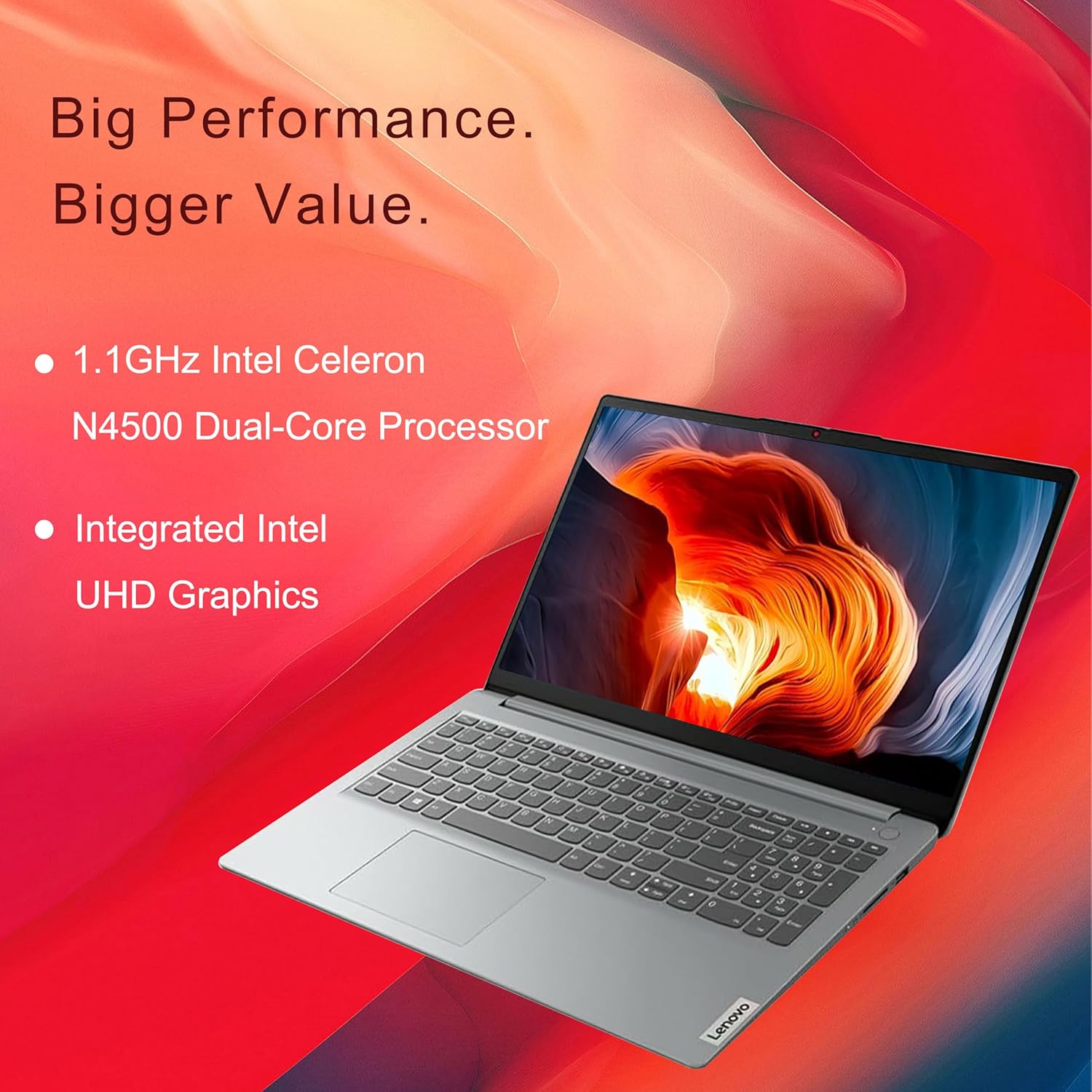 Lenovo Laptop 15.6" Ultra High-Definition – Celeron N4500 8GB 256GB Cloud Grey