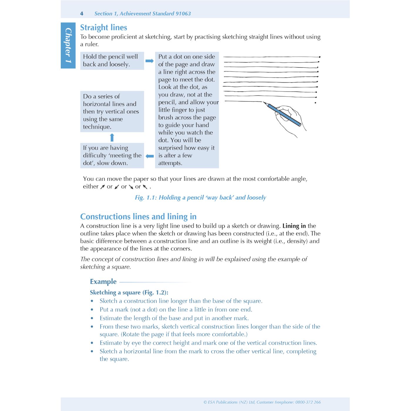 Level 1 Design and Visual Communication ESA Study Guide for NCEA students covering Achievement Standards 1.30 to 1.36 with revision exercises and theory content.