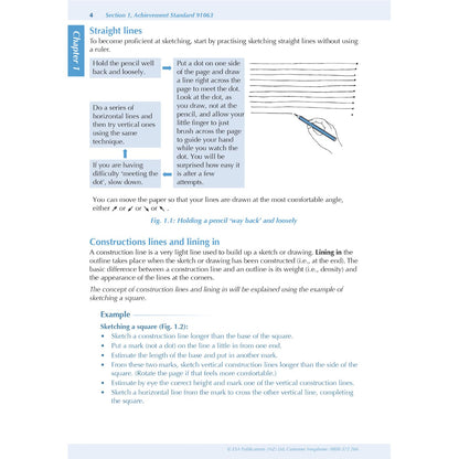 Level 1 Design and Visual Communication ESA Study Guide for NCEA students covering Achievement Standards 1.30 to 1.36 with revision exercises and theory content.