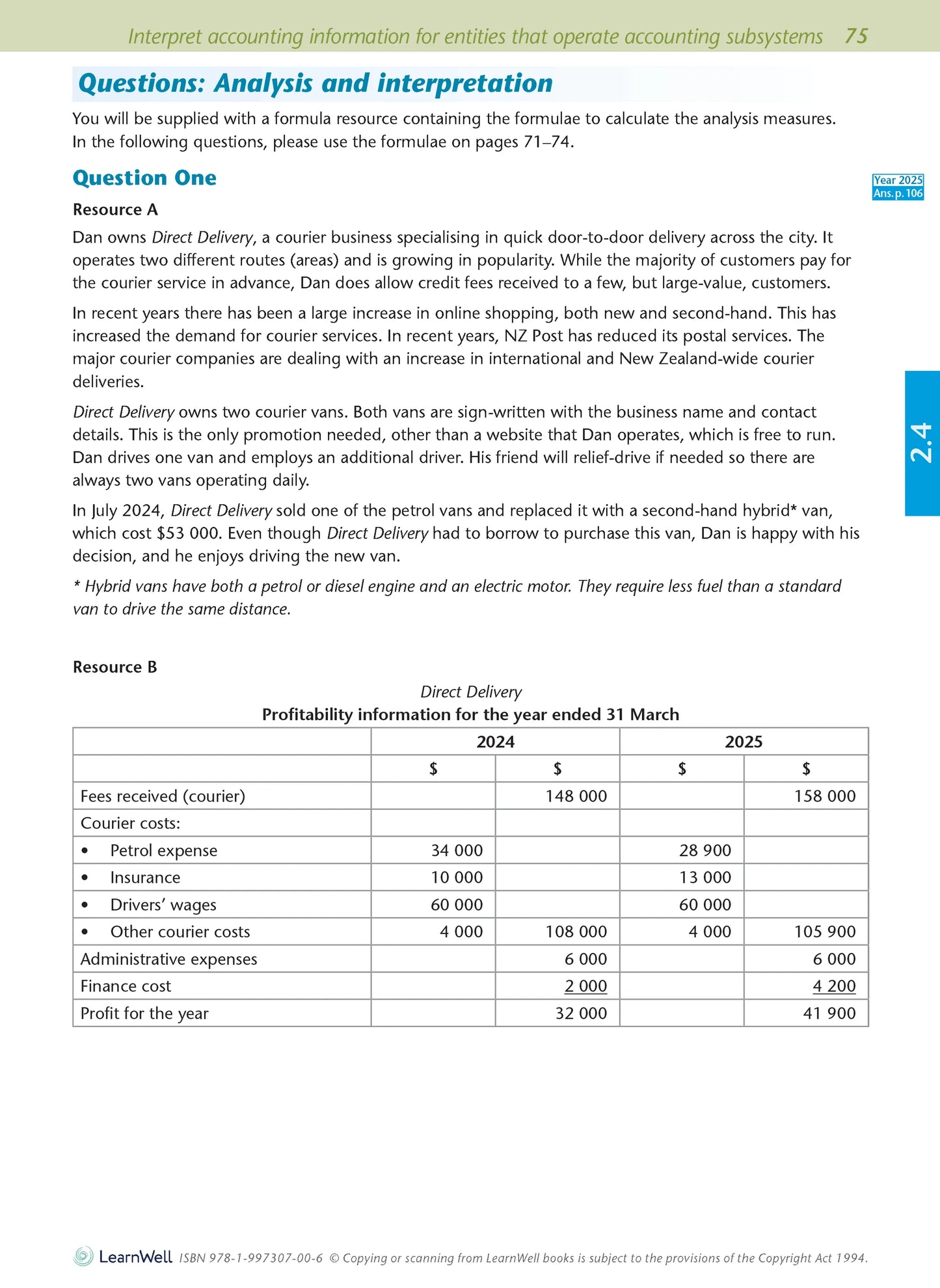 Level 2 Accounting AME Workbook 2026 Edition by Anne Dick covering NCEA Level 2 Accounting Achievement Standards 2.1, 2.3 and 2.4.