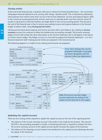 Level 2 Accounting AME Workbook 2026 Edition by Anne Dick covering NCEA Level 2 Accounting Achievement Standards 2.1, 2.3 and 2.4.