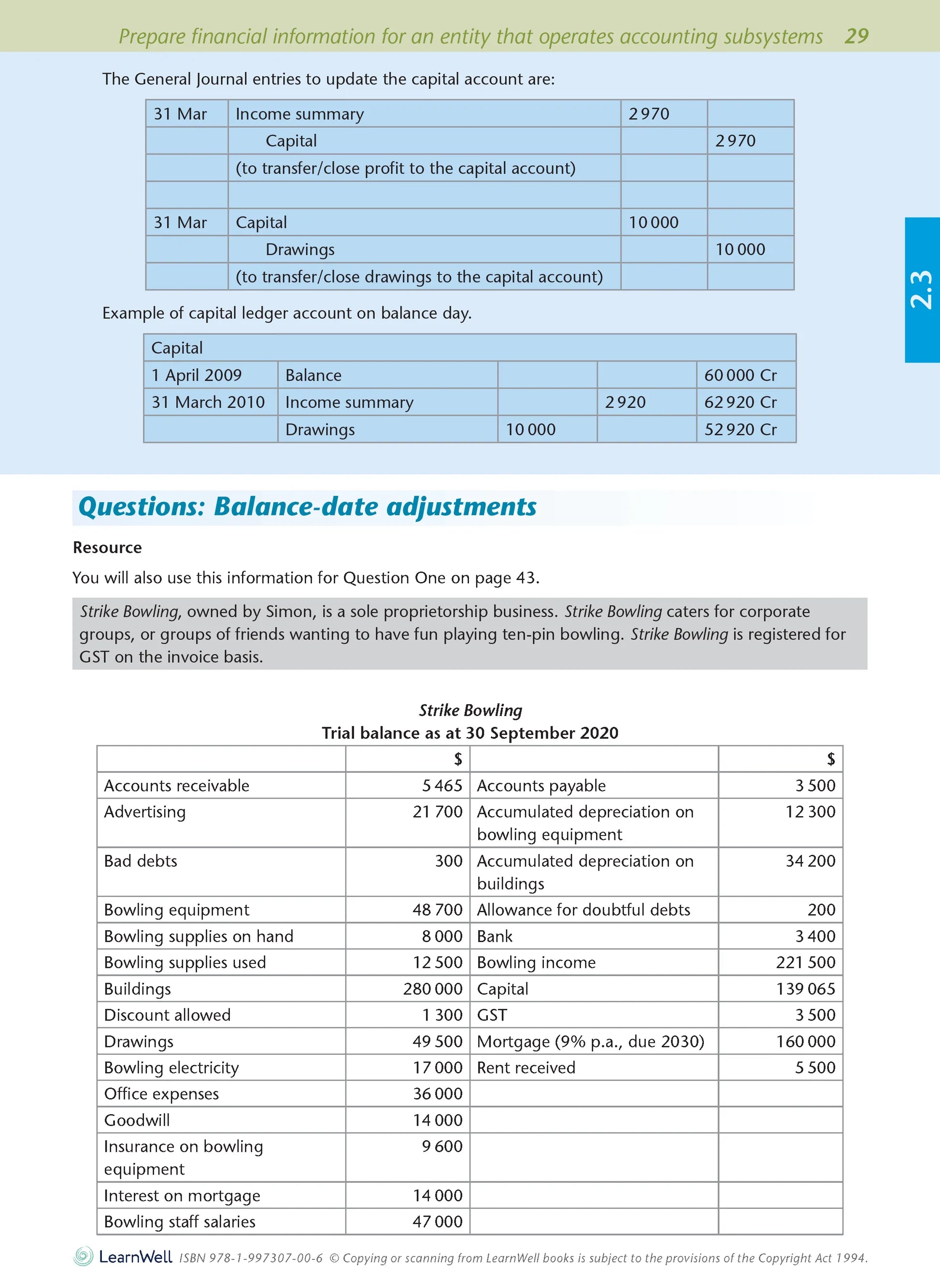 Level 2 Accounting AME Workbook 2026 Edition by Anne Dick covering NCEA Level 2 Accounting Achievement Standards 2.1, 2.3 and 2.4.