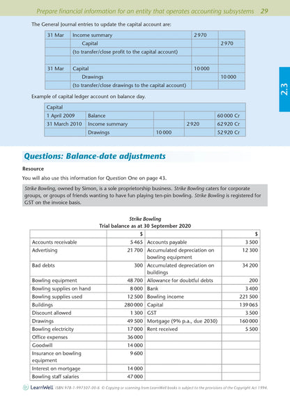 Level 2 Accounting AME Workbook 2026 Edition by Anne Dick covering NCEA Level 2 Accounting Achievement Standards 2.1, 2.3 and 2.4.