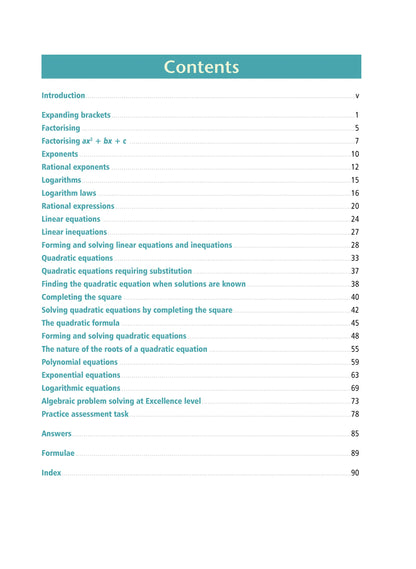 Level 2 Algebra 2.6 Learning Workbook
