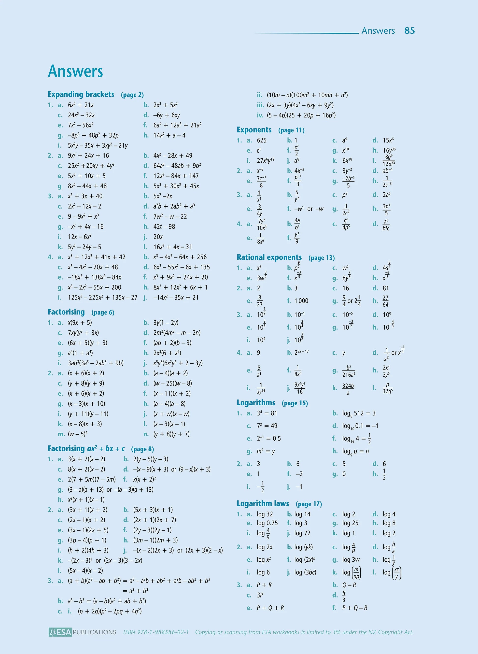 Level 2 Algebra 2.6 Learning Workbook