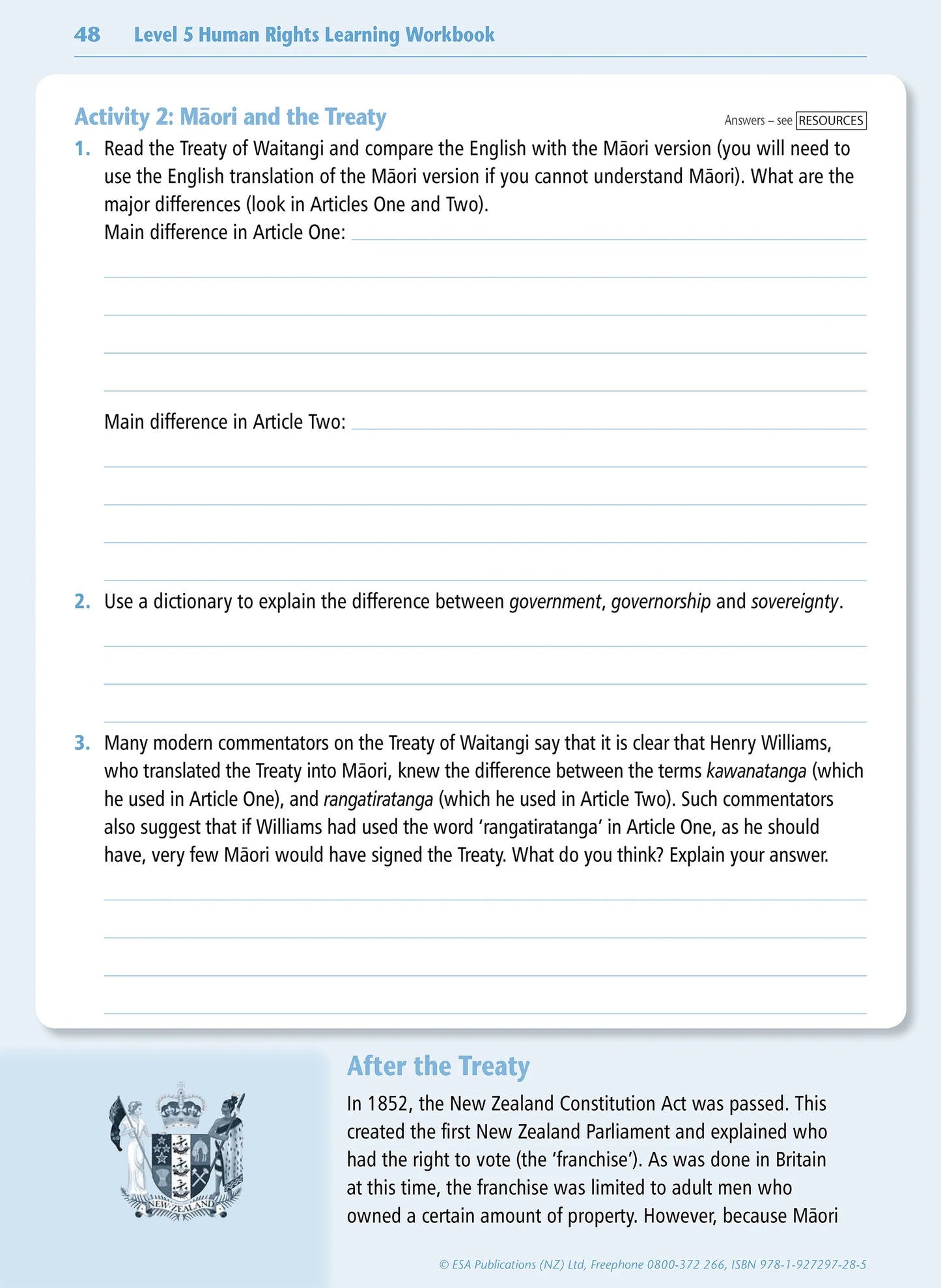Level 2 Human Rights Learning Workbook