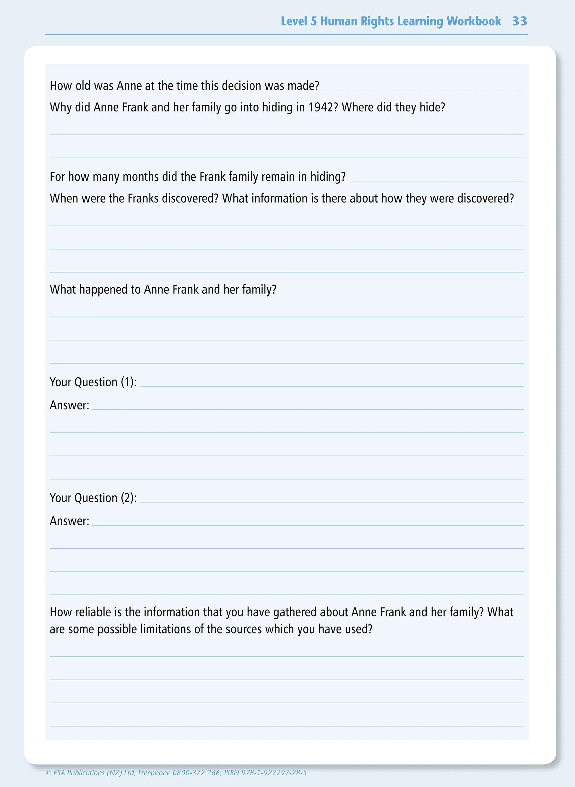 Level 2 Human Rights Learning Workbook