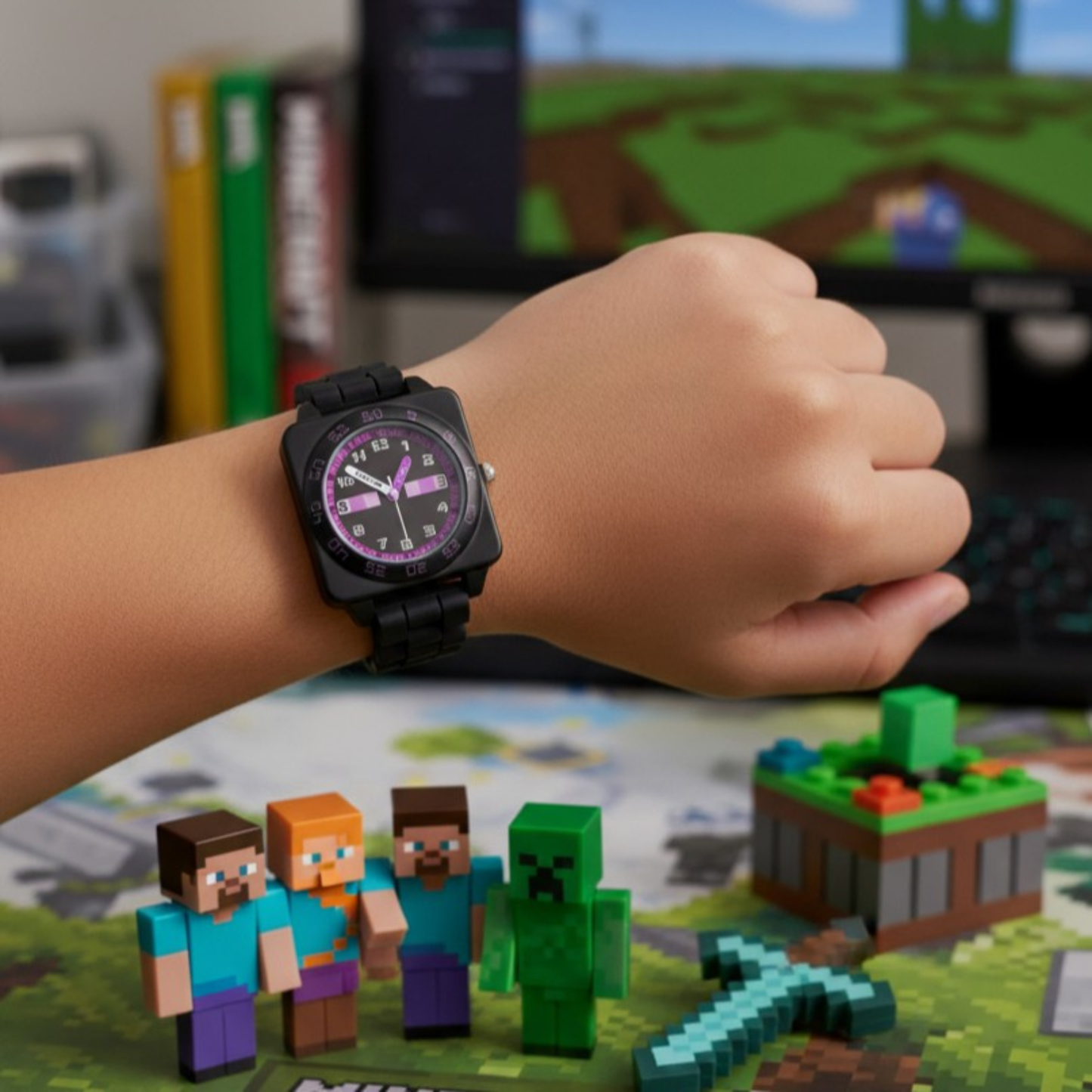 Time Teacher Minecraft Purple Enderman Watch for Kids