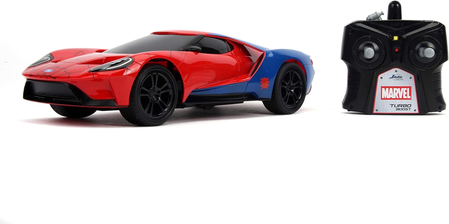 Marvel Spider-Man Radio-Controlled 2017 Ford GT Car 1: 16 Scale Red and Blue