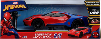 Marvel Spider-Man Radio-Controlled 2017 Ford GT Car 1: 16 Scale Red and Blue