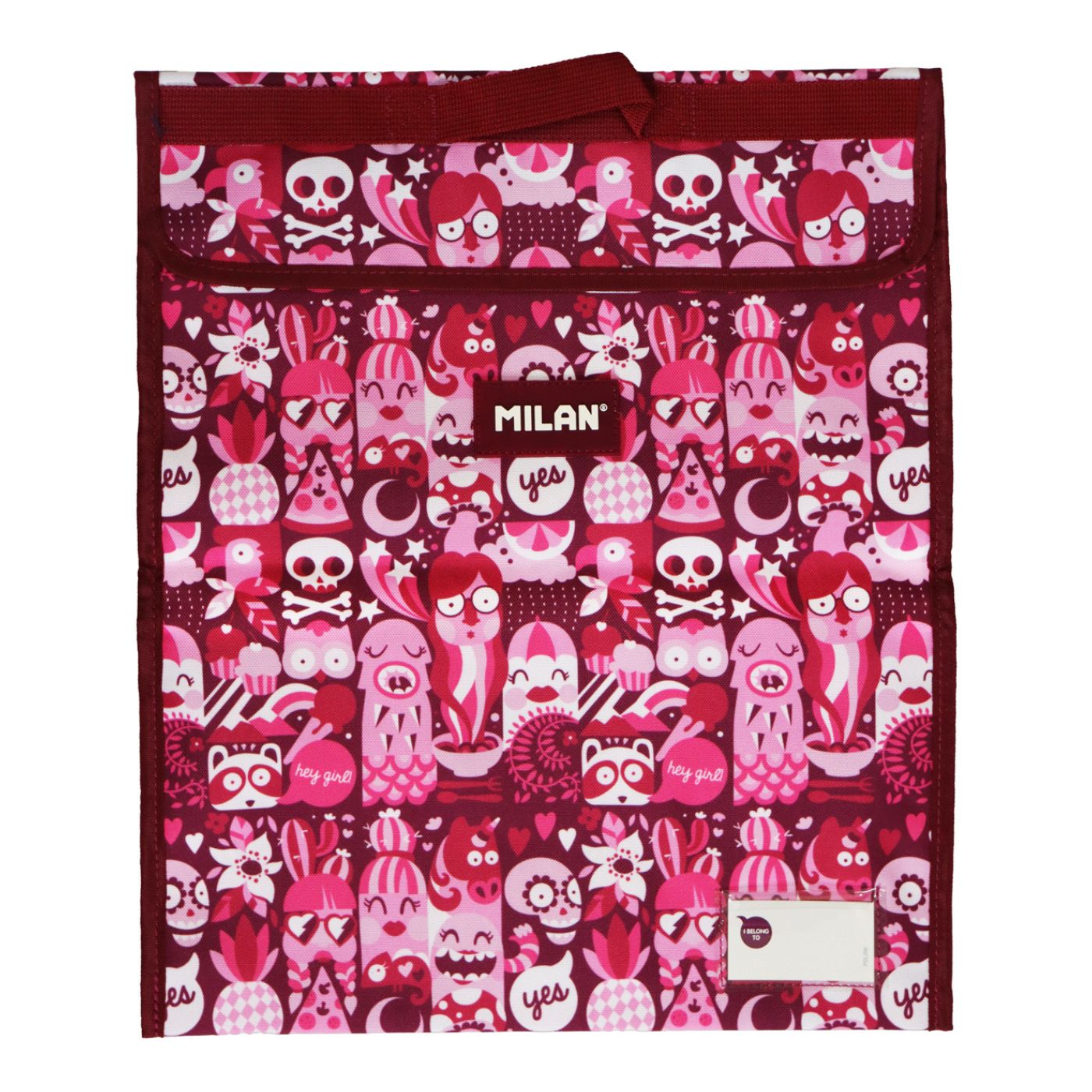 Milan Homework Bag Extra Large 370 x 450mm School Days Pink