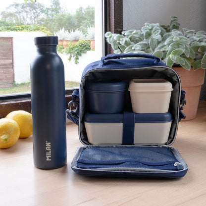 Milan Isothermal Food Bag (3.5 L) with 3 Lunch Boxes 430 Since 1918 Collection - Navy Blue