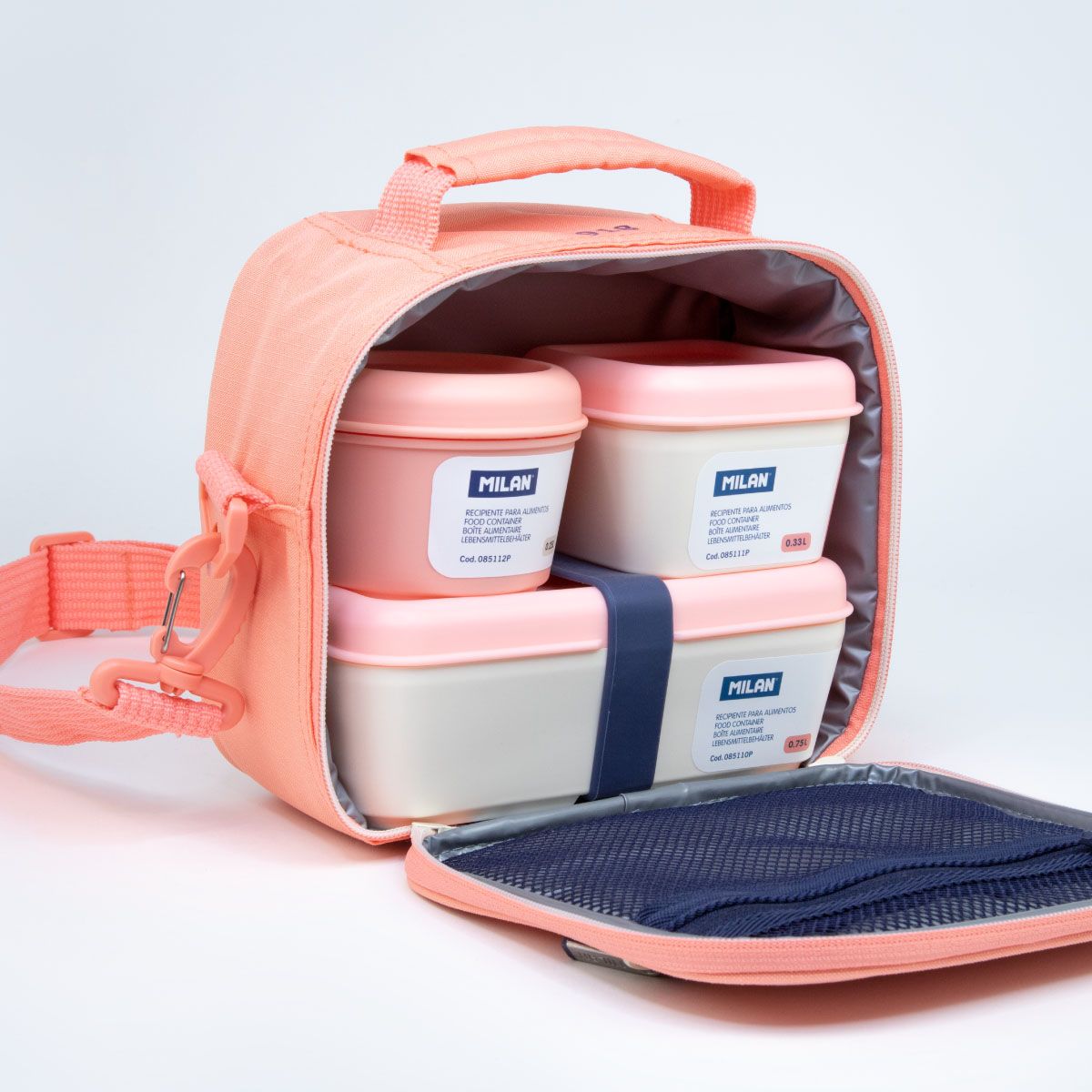 Milan Isothermal Food Bag (3.5 L) with 3 Lunch Boxes 430 Since 1918 Collection - Pink