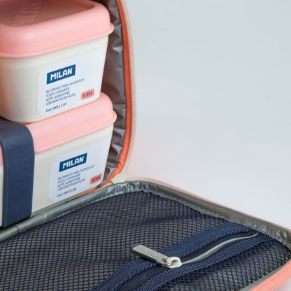 Milan Isothermal Food Bag (3.5 L) with 3 Lunch Boxes 430 Since 1918 Collection - Pink