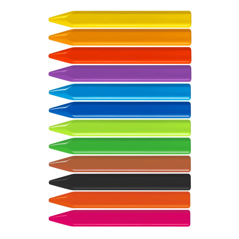 Milan Plastipastel Plastic Crayons Maxi Triangular Pack of 12