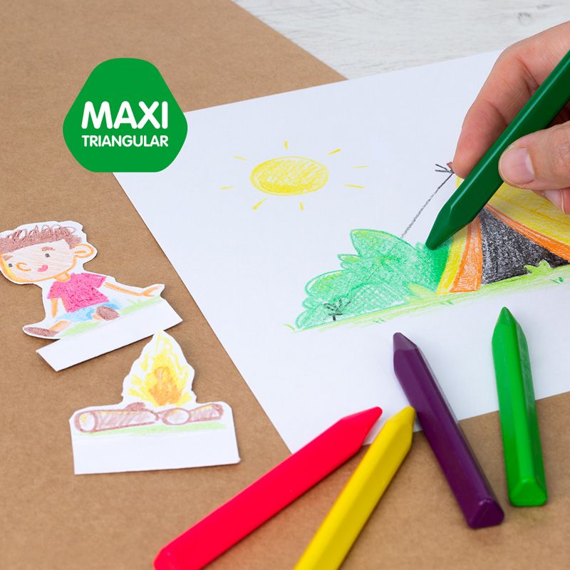 Milan Plastipastel Plastic Crayons Maxi Triangular Pack of 12