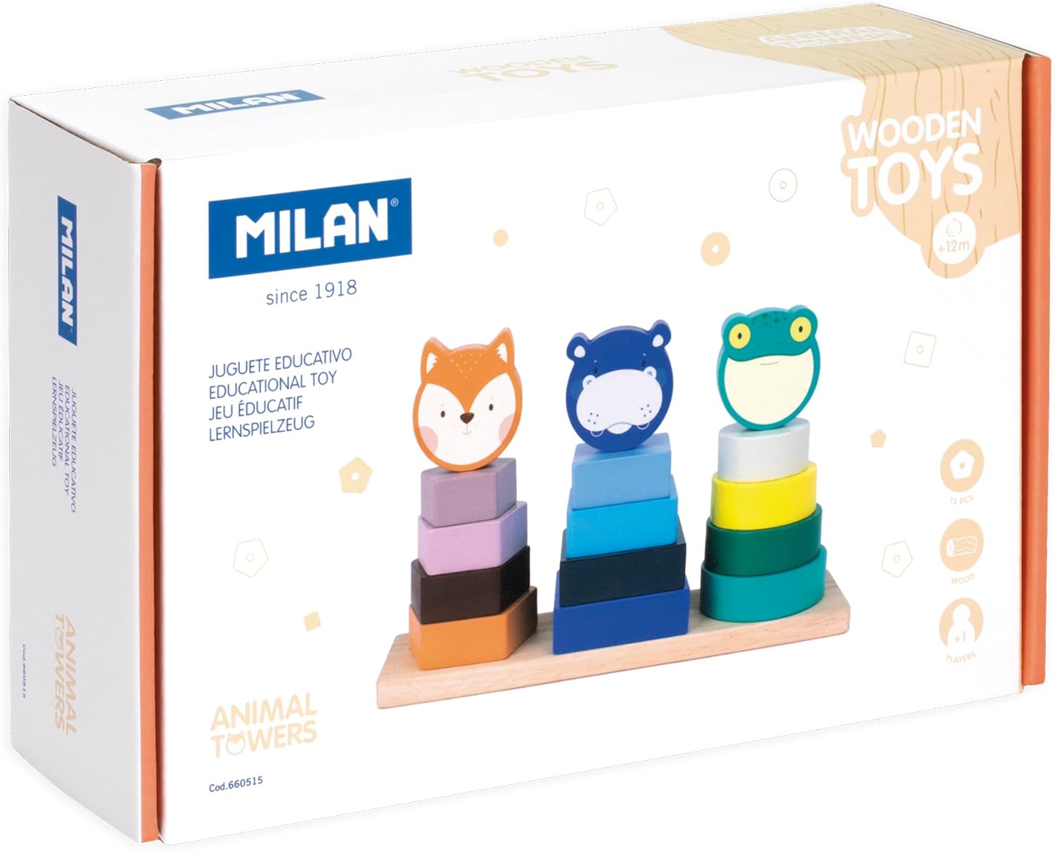 Milan Wooden Educational Toy Animal Tower