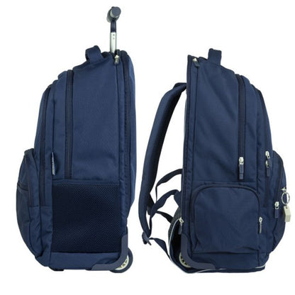 Milan 6-Zip Wheeled Backpack 25L – Navy Blue | 430 Collection | School Depot NZ