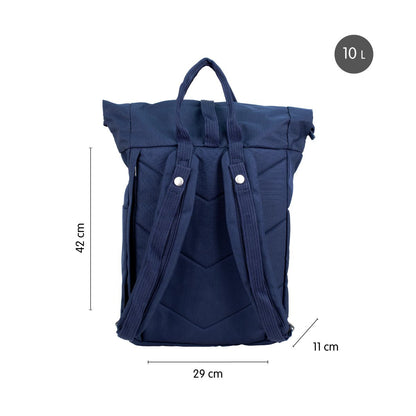 Milan Urban Backpack Top Roll Closure 10L 1918 Series Navy Blue