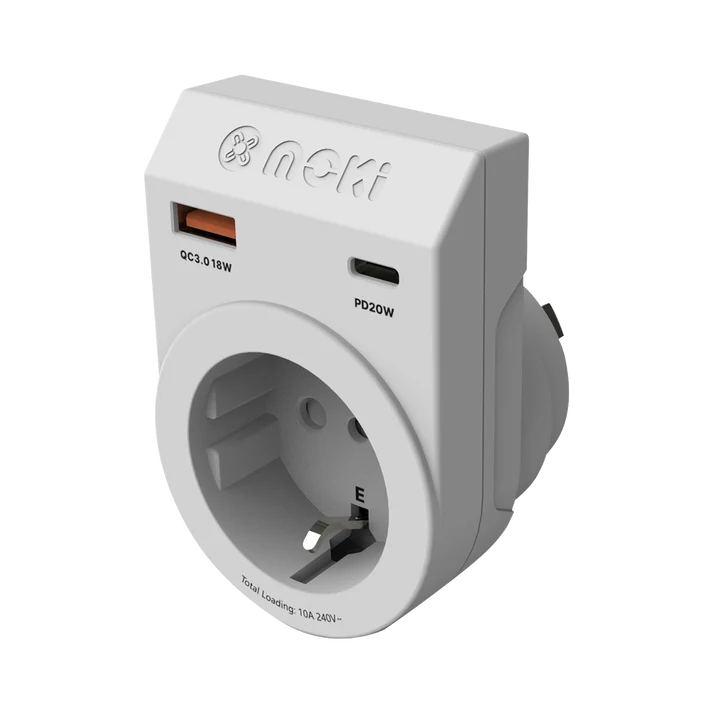 Moki Europe to AU/NZ Travel Adaptor PLUS | 20W USB-C PD