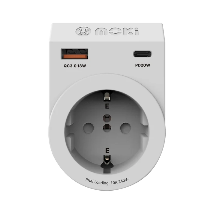 Moki Europe to AU/NZ Travel Adaptor PLUS | 20W USB-C PD