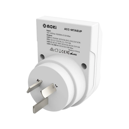 Moki Europe to AU/NZ Travel Adaptor PLUS | 20W USB-C PD