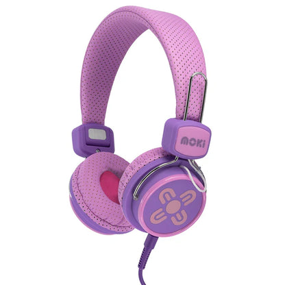 Moki Headphones Kids Safe Volume Limited Pink & Purple