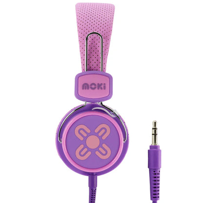 Moki Headphones Kids Safe Volume Limited Pink & Purple